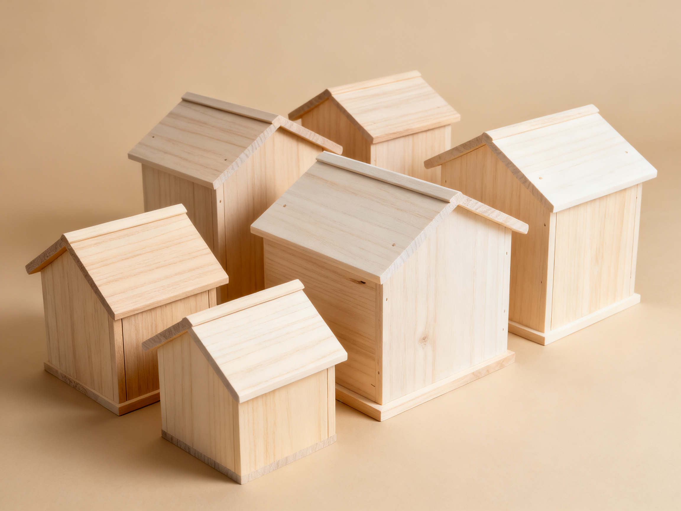 Unfinished Pine Pet Memorial House Urns